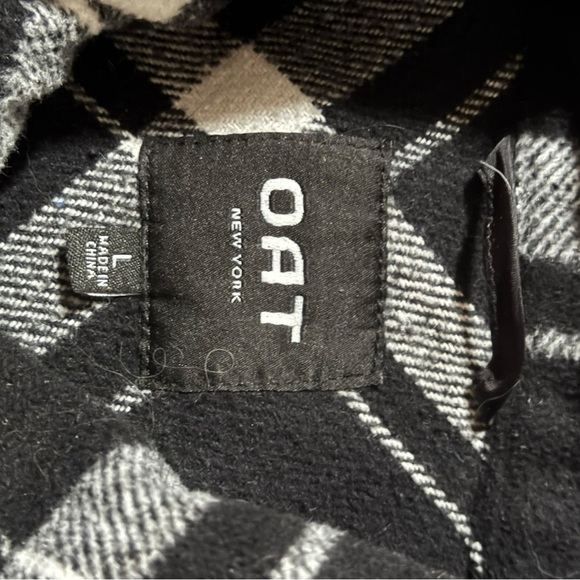 EUC OAT New York flannel sleeveless vest black and white Large - Picture 6 of 8